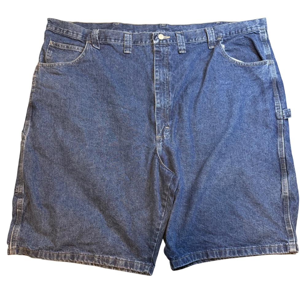 Wrangler Carpenter Denim Shorts Mens 48 Blue Medium Wash Hammer Loop vtg